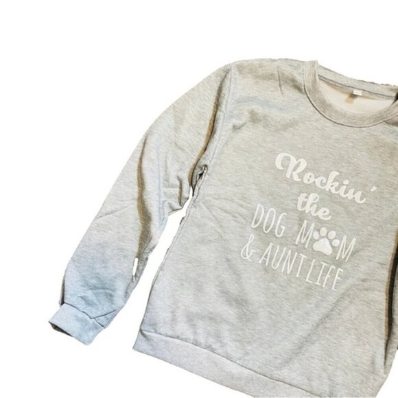 Dog Mom Auntie Life Graphic Sweatshirt Large - Picture 3 of 5